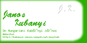 janos kubanyi business card